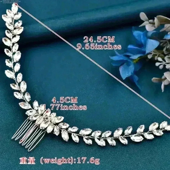 Luxury Bridal Crystal Hair Piece Comb - Picture 3 of 8